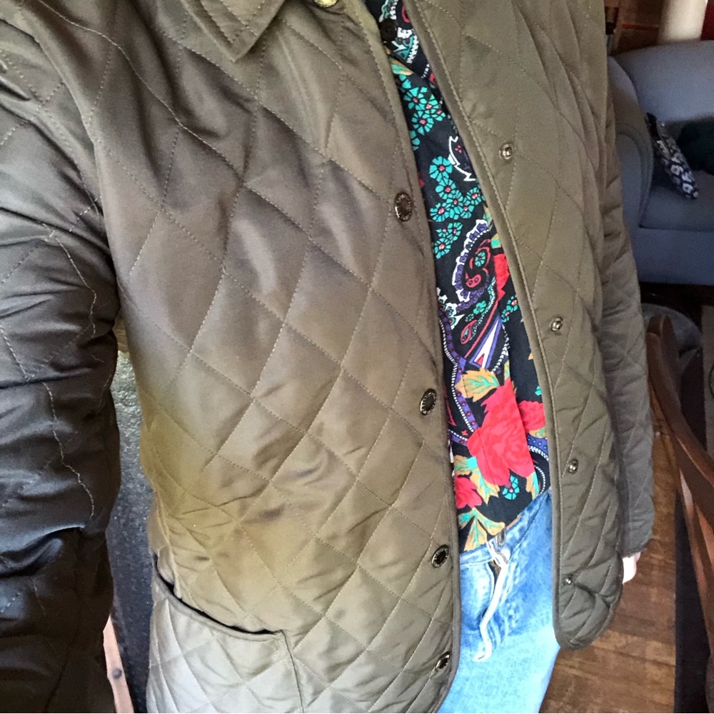 Olive Green Steve & Barry’s Collared Button Down Diamond Pattern Jacket, M - Picture 12 of 13